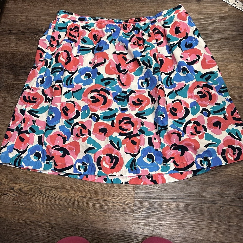 Tommy Hilfiger Midi Women's Skirt Floral XL 100% cotton Artsy Spring Summer Chic